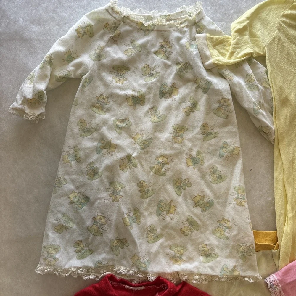 Vintage Sleeper Baby Lot‎ Of 5 Made in USA Pajamas Snaps Thin Lightweight